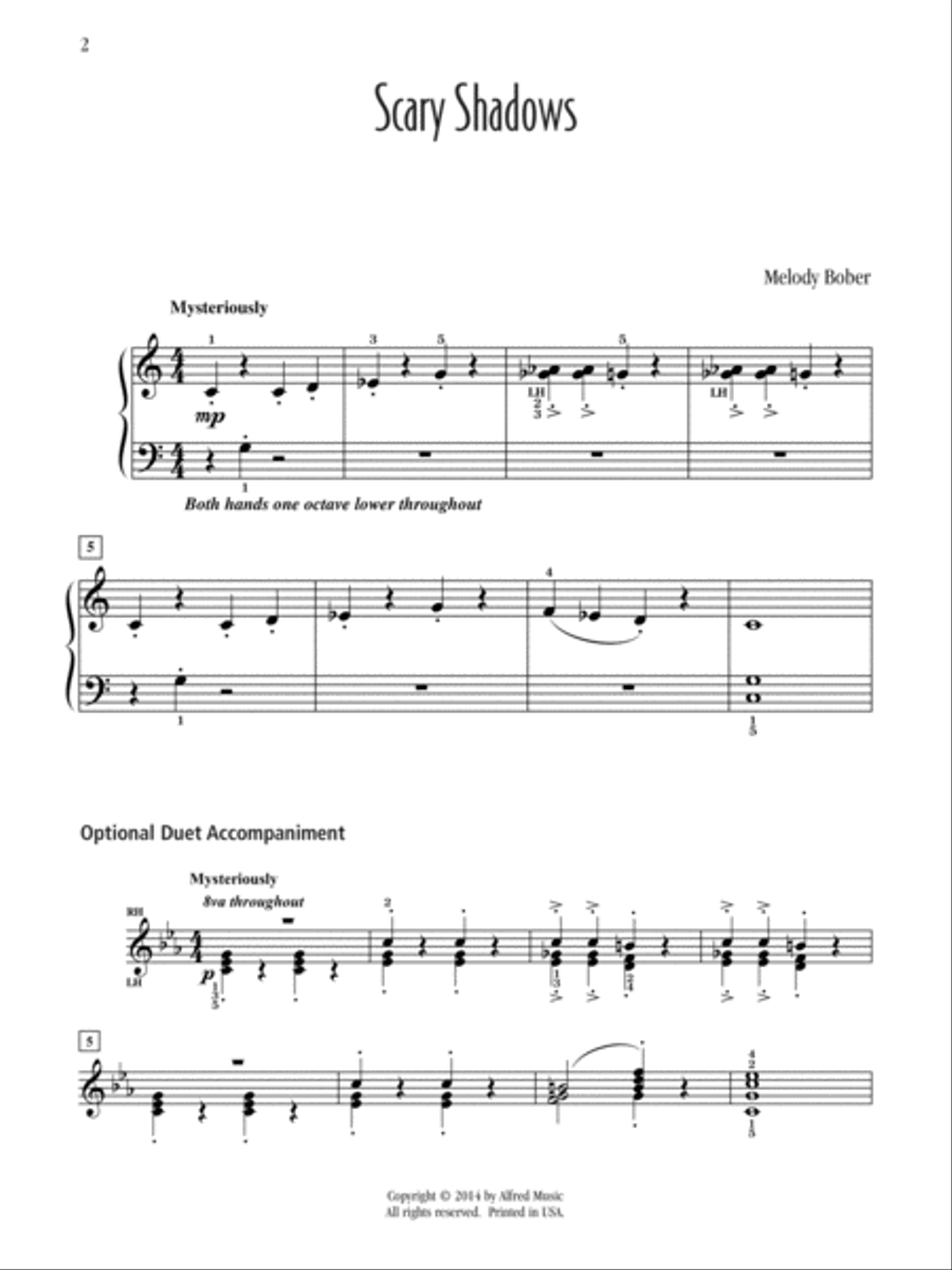 Scary Shadows Easy Piano scores gallery preview page 2