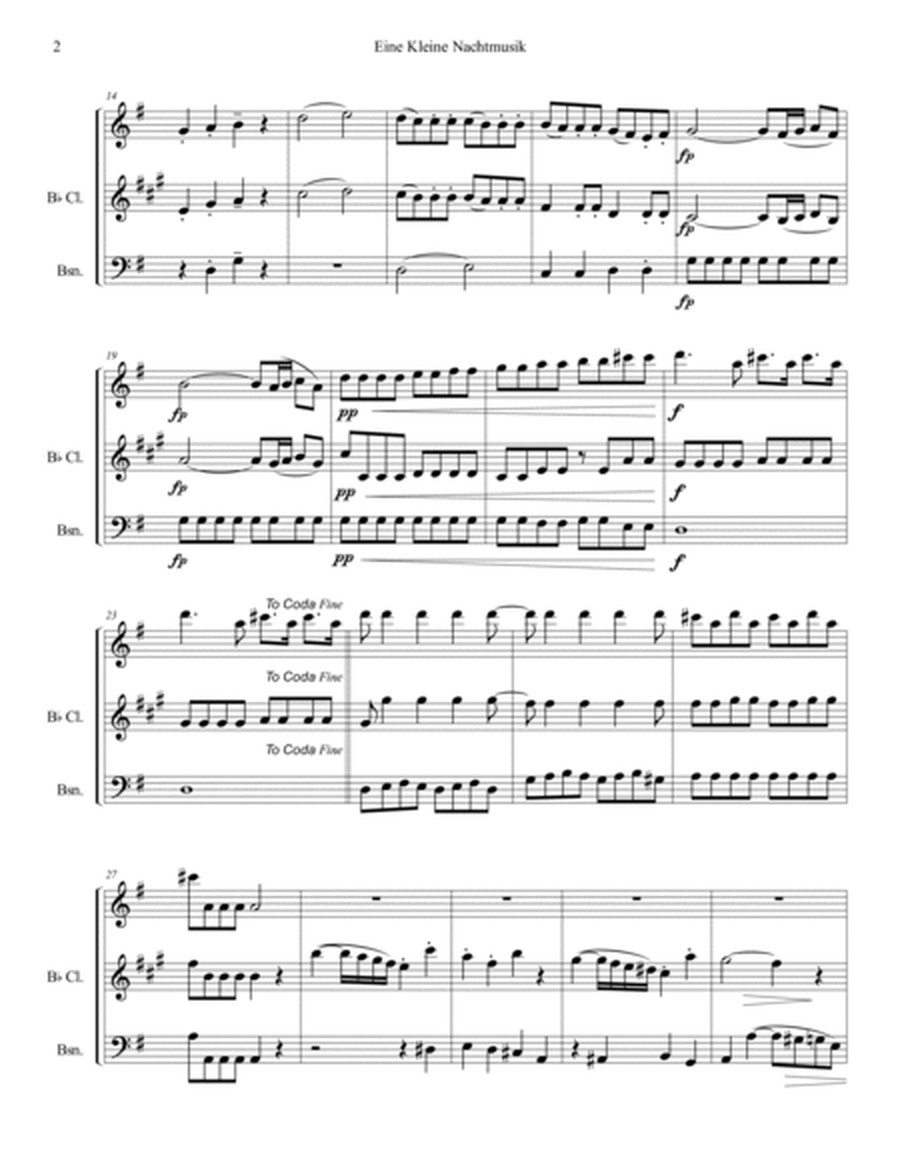 Mozart 1787 KV 525 Eine Kleine Nachtmusik Woodwind Trio Full Score & Parts