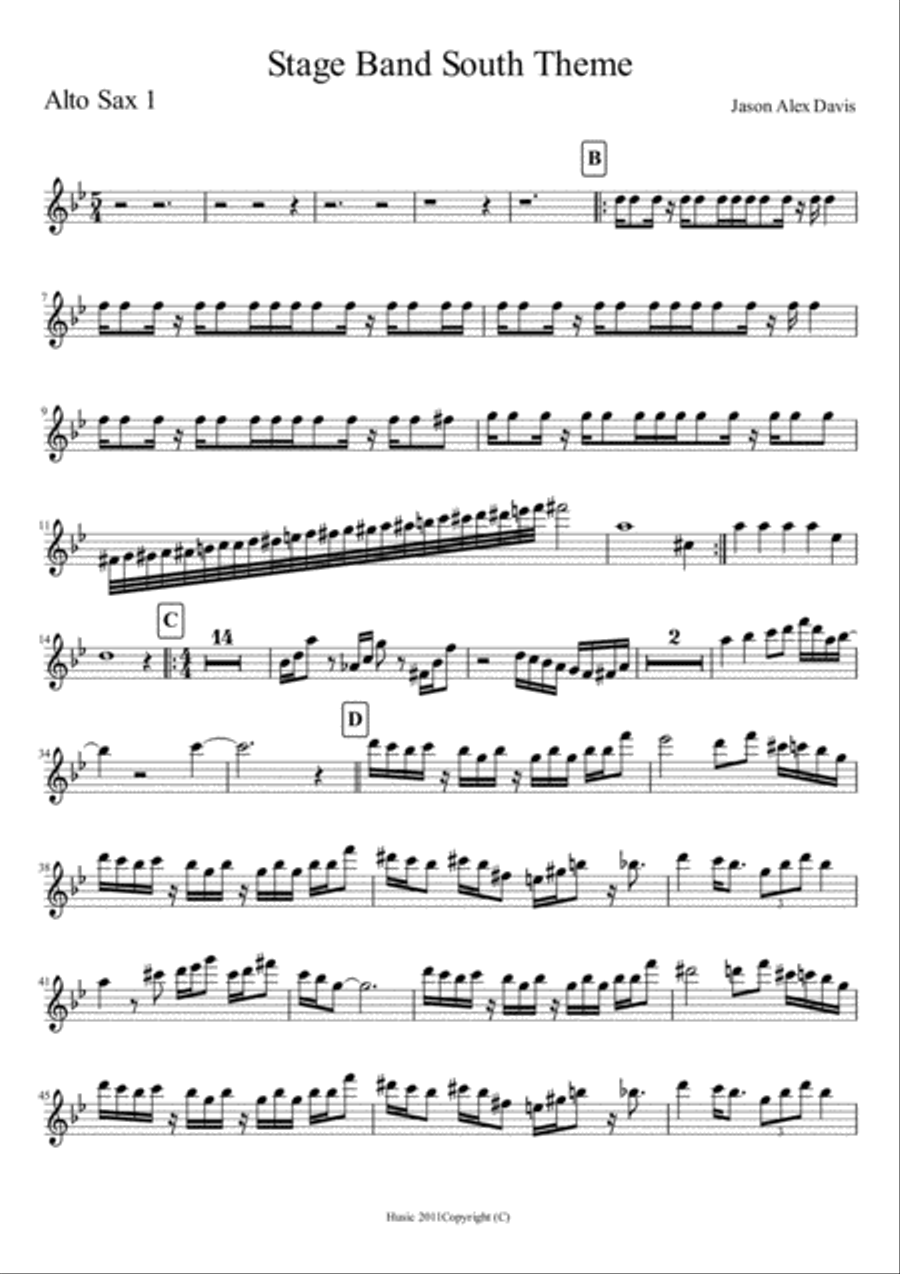 Stage Band South Theme Jazz Ensemble scores gallery preview page 1