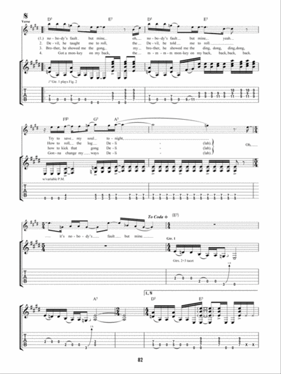 Nobody's Fault but Mine Guitar Tablature scores gallery preview page 3