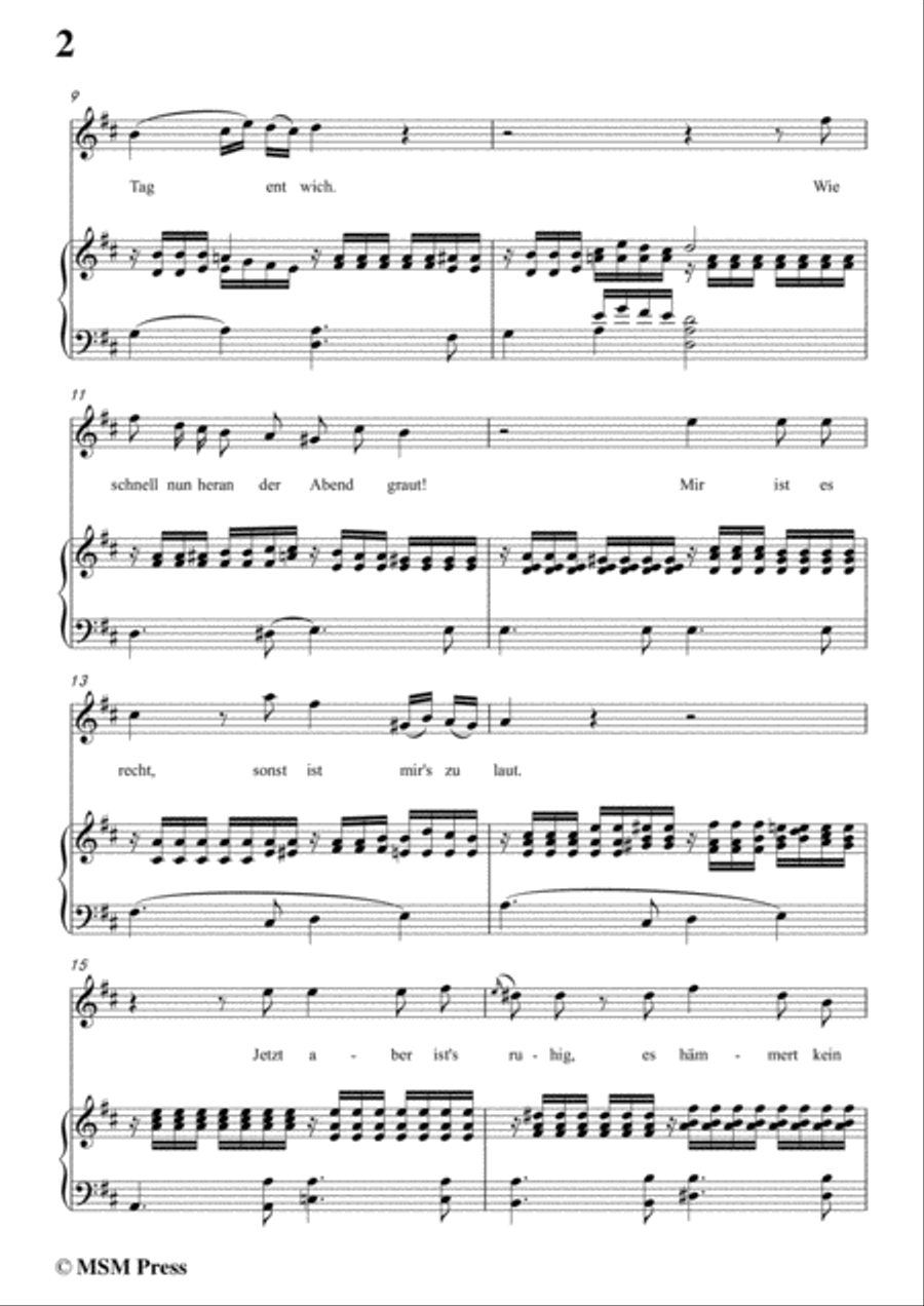 Schubert-Der Winterabend,in D Major,D.938,for Voice and Piano Voice Solo scores gallery preview page 4