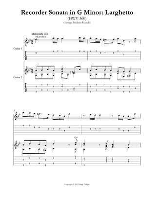 Recorder Sonata in G Minor: Larghetto (HWV 360)