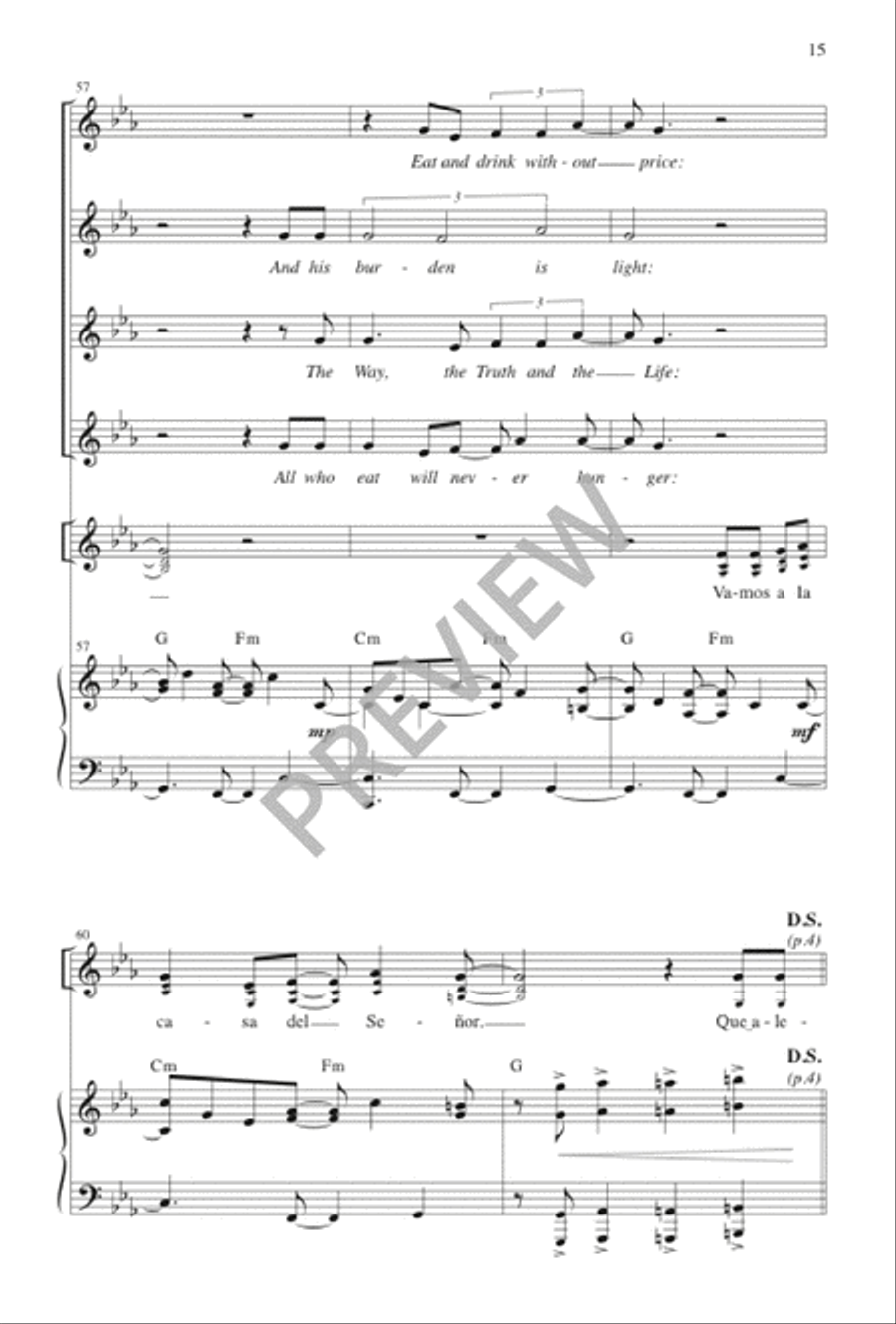 Qué Alegría Cuando Me Dijeron / I Rejoiced When I Heard Them Say 3-Part scores gallery preview page 15