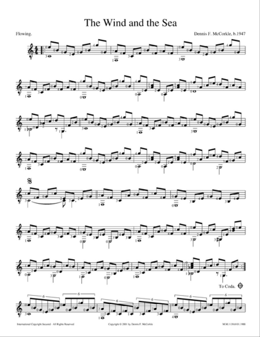 Wind and the Sea, The Acoustic Guitar scores gallery preview page 1