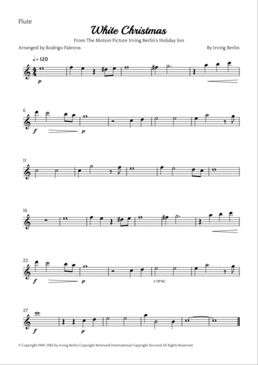 White Christmas Woodwind Quartet scores gallery preview page 4