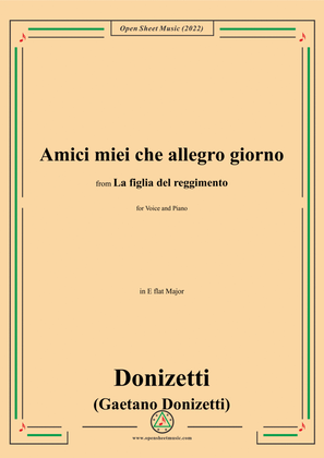 Donizetti-Amici miei che allegro giorno,in E flat Major,from 'La figlia del reggimento',for Voice an