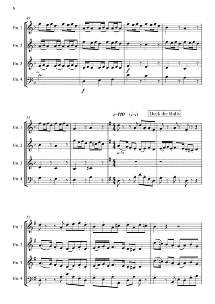 The Christmas Horn Spirit // French Horn Quartet French Horn Quartet scores gallery preview page 6