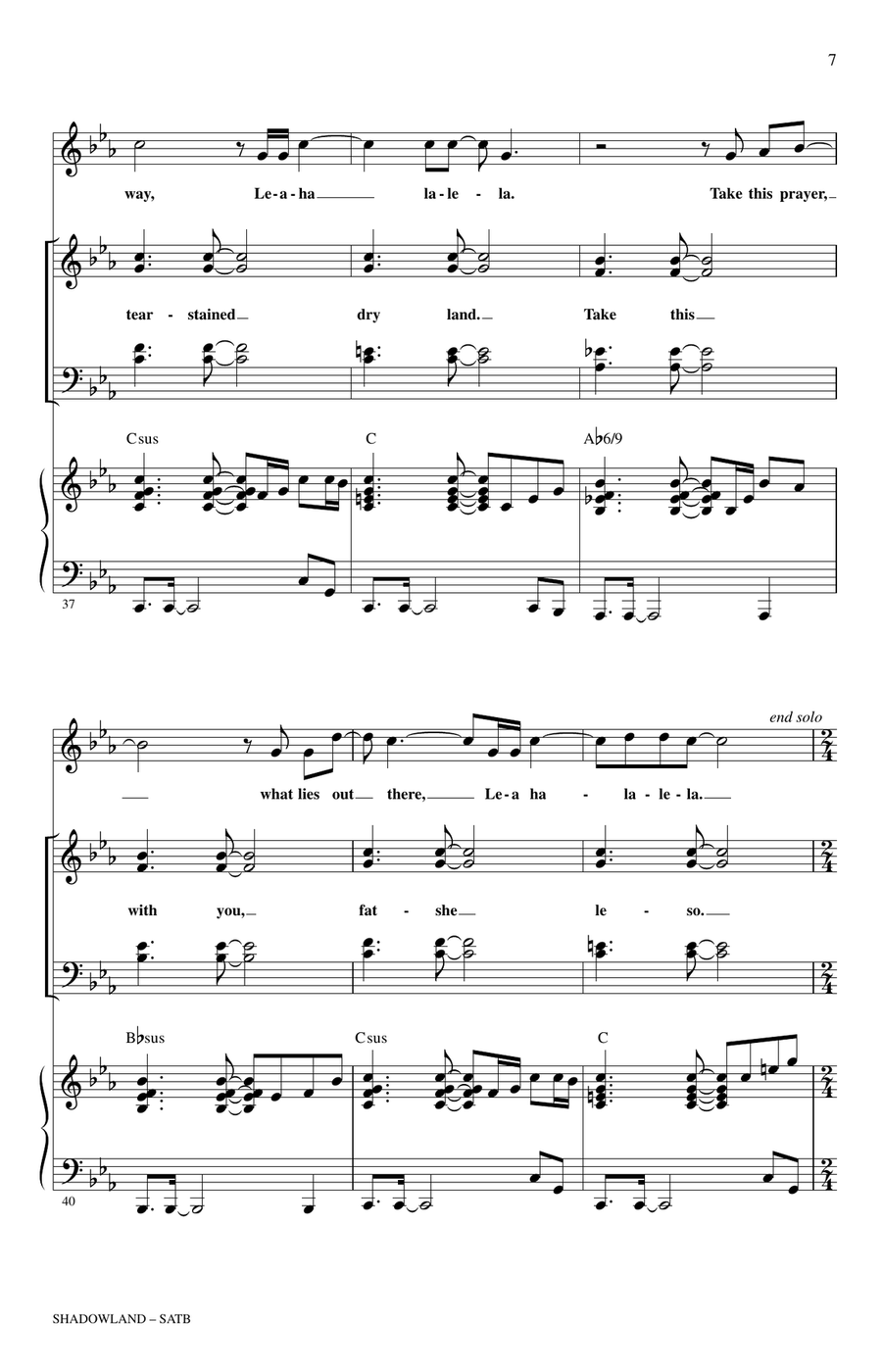 Shadowland (from The Lion King: Broadway Musical) (arr. Mac Huff) 4-Part scores gallery preview page 6