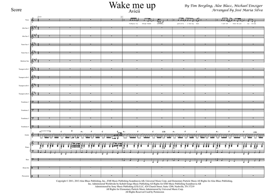 Wake Me Up - Score Only Jazz Ensemble scores gallery preview page 1