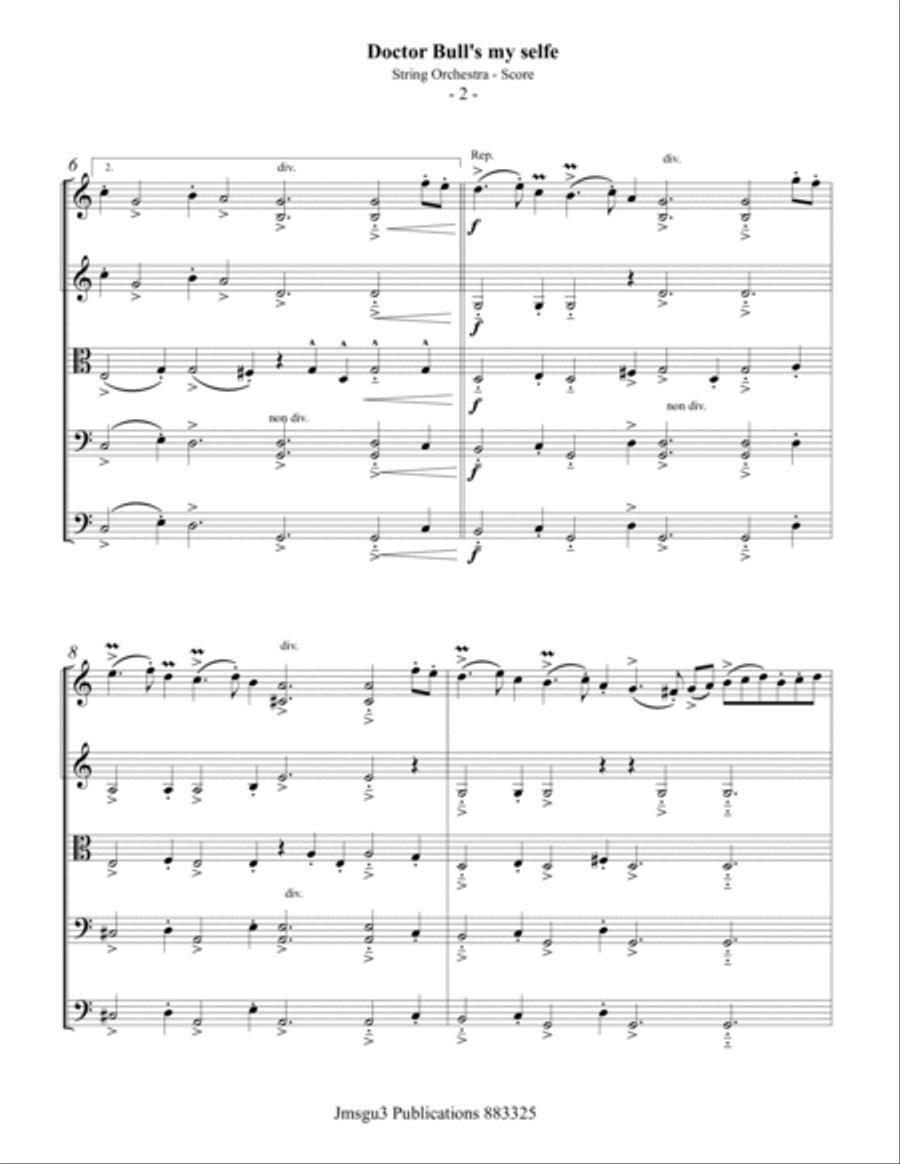 Bull: A Gigge - Doctor Bull's my selfe for String Orchestra - Score Only String Orchestra scores gallery preview page 2