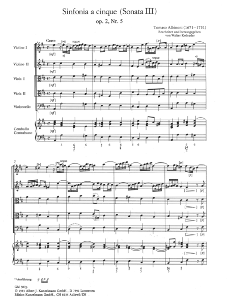 Sinfonia a cinque (Sonata 3) Op. 2/5