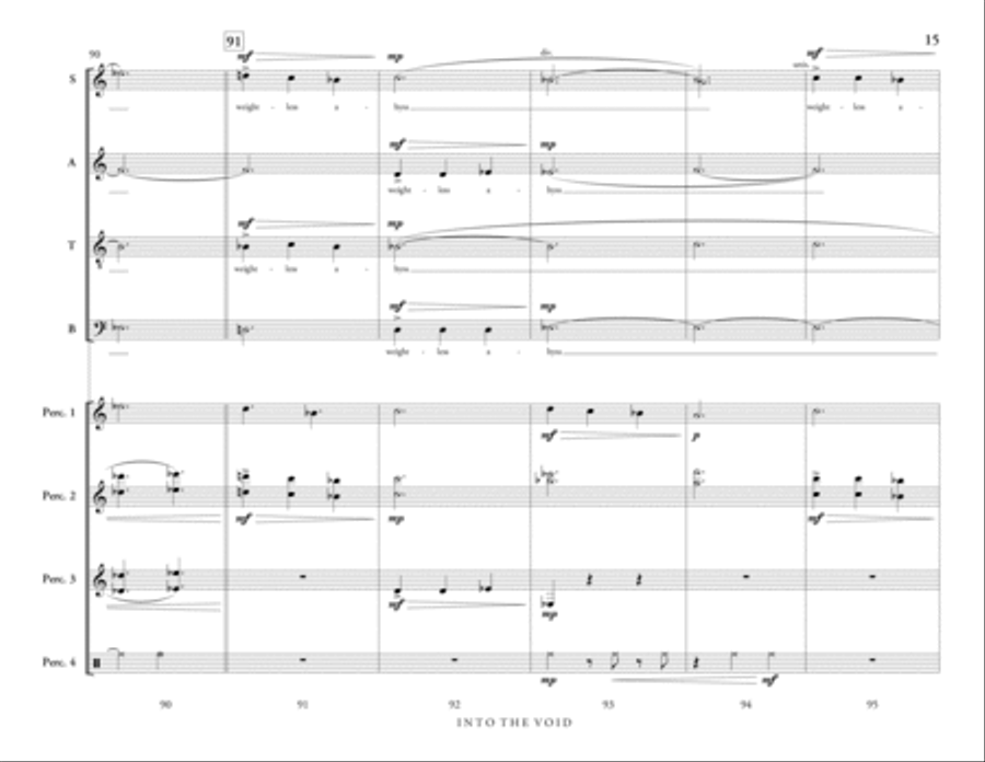 Into the Void (percussion ensemble) Choir scores gallery preview page 16