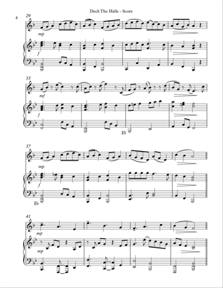 Deck The Halls, Duet for French Horn and Pedal Harp image number null