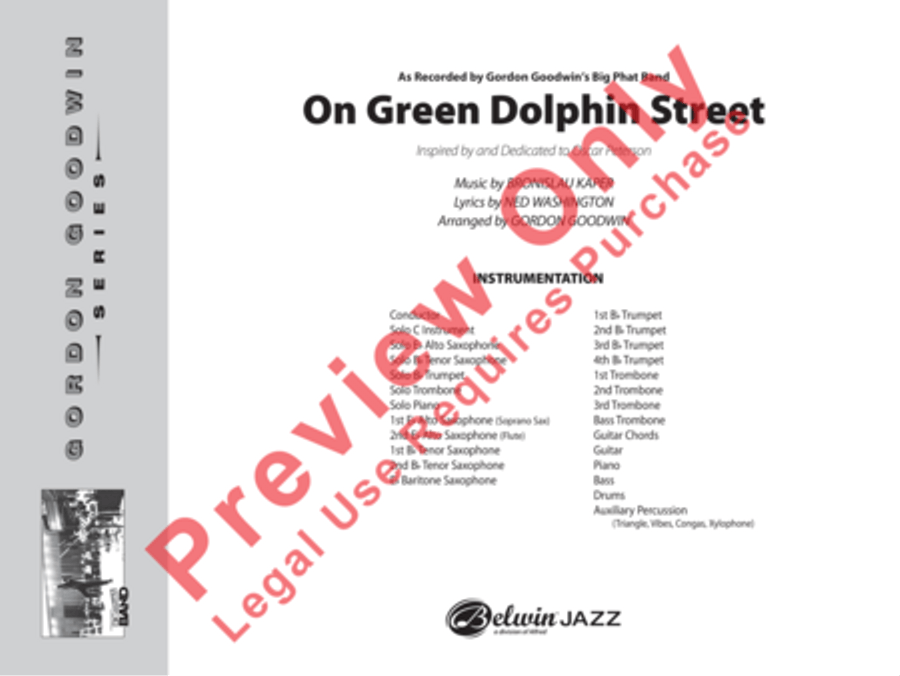 On Green Dolphin Street Jazz Ensemble scores gallery preview page 2