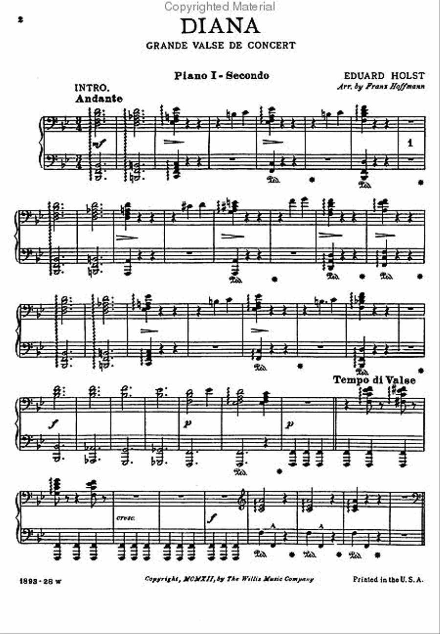 Diana Grande Valse de Concert Piano scores gallery preview page 2