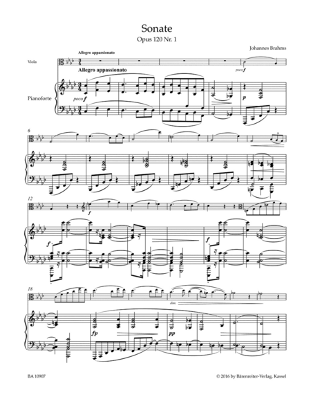 Sonatas in F minor and E-flat major for Viola and Piano op. 12