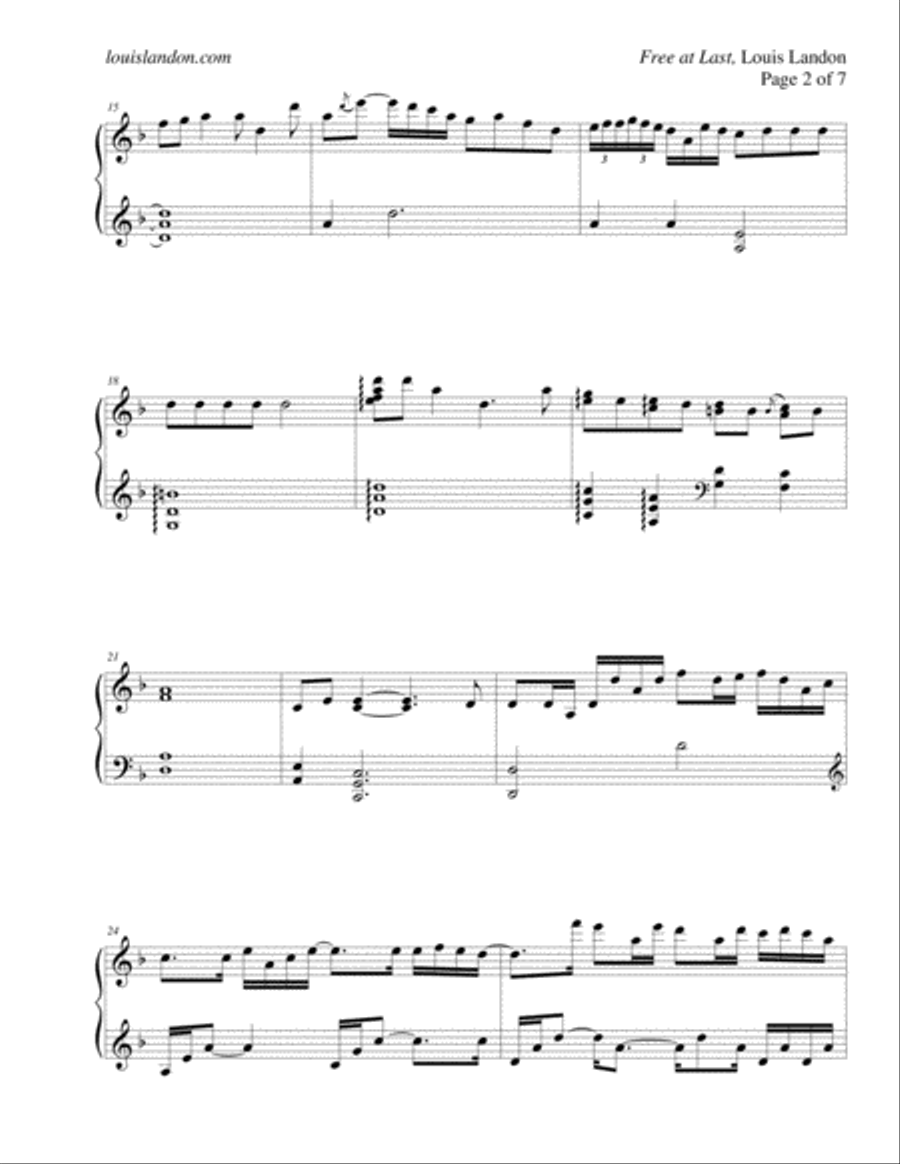 Free at Last Piano Solo scores gallery preview page 2