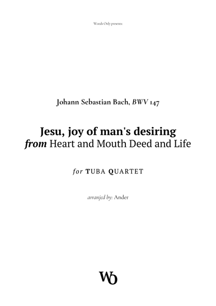 Jesu, joy of man's desiring by Bach for Tuba Quartet image number null