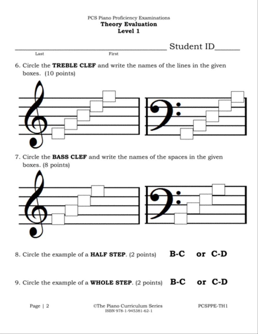PCS Theory Evaluation-Level 1 Piano Method scores gallery preview page 3