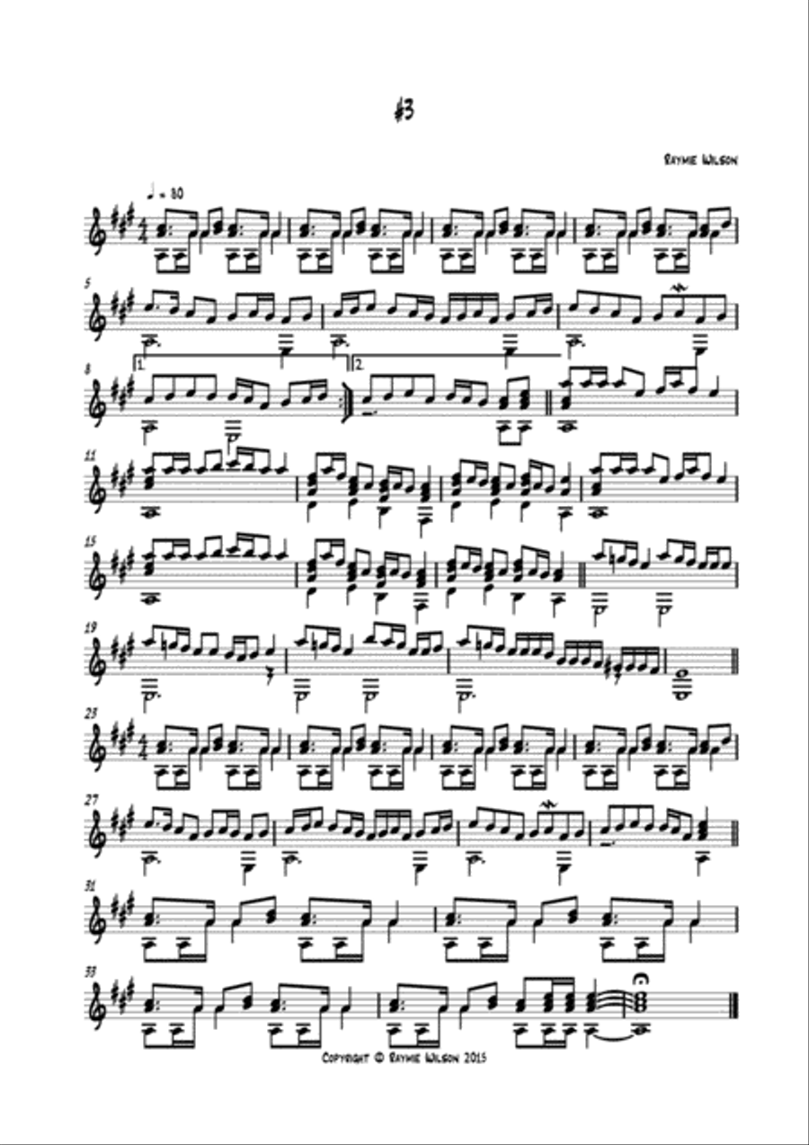 Seven original pieces for guitar. Classical Guitar scores gallery preview page 5