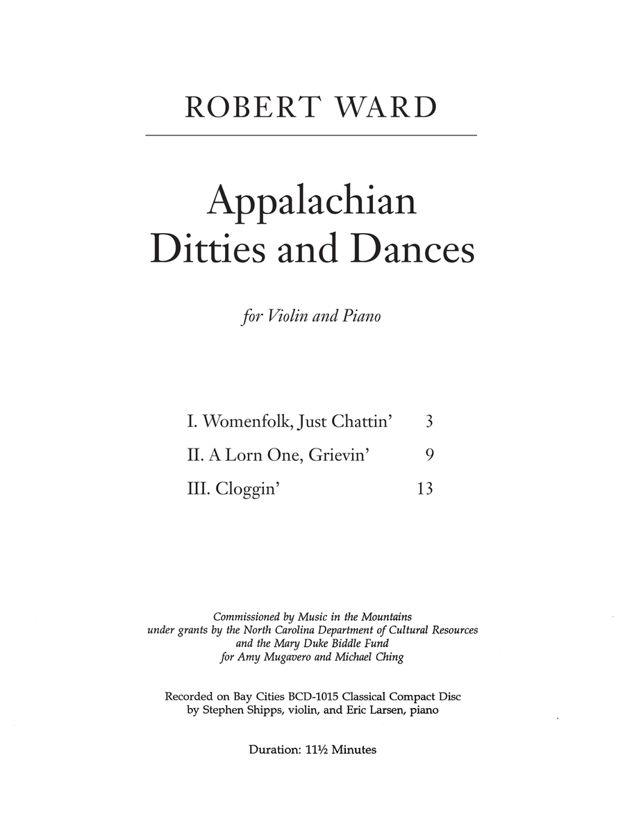 Appalachian Ditties and Dances Violin Solo scores gallery preview page 1