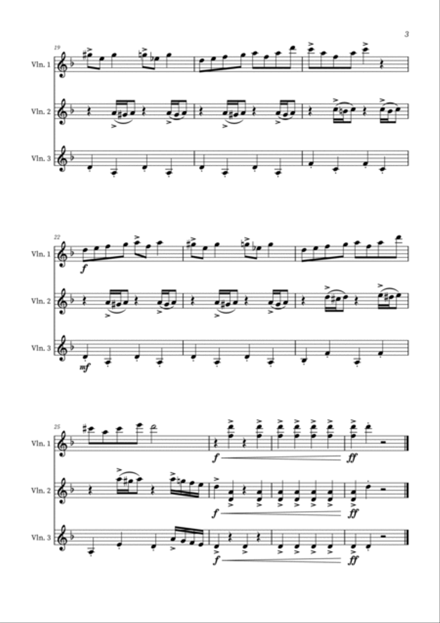 In The Hall Of The Mountain King - Violin Trio String Trio scores gallery preview page 3