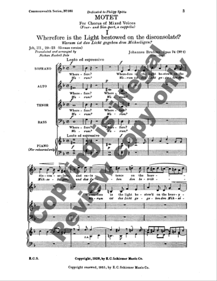 Four Motets, Opus 74 (No. 1) SSATB scores gallery preview page 3