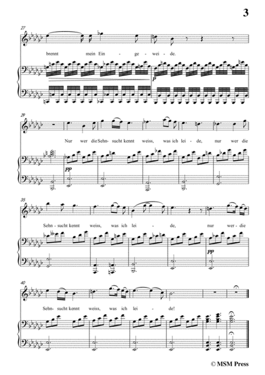 Schubert-Lied der Mignon (earlier Version 2),from 4 Gesänge aus 'Wilhelm Meister',in e flat minor image number null