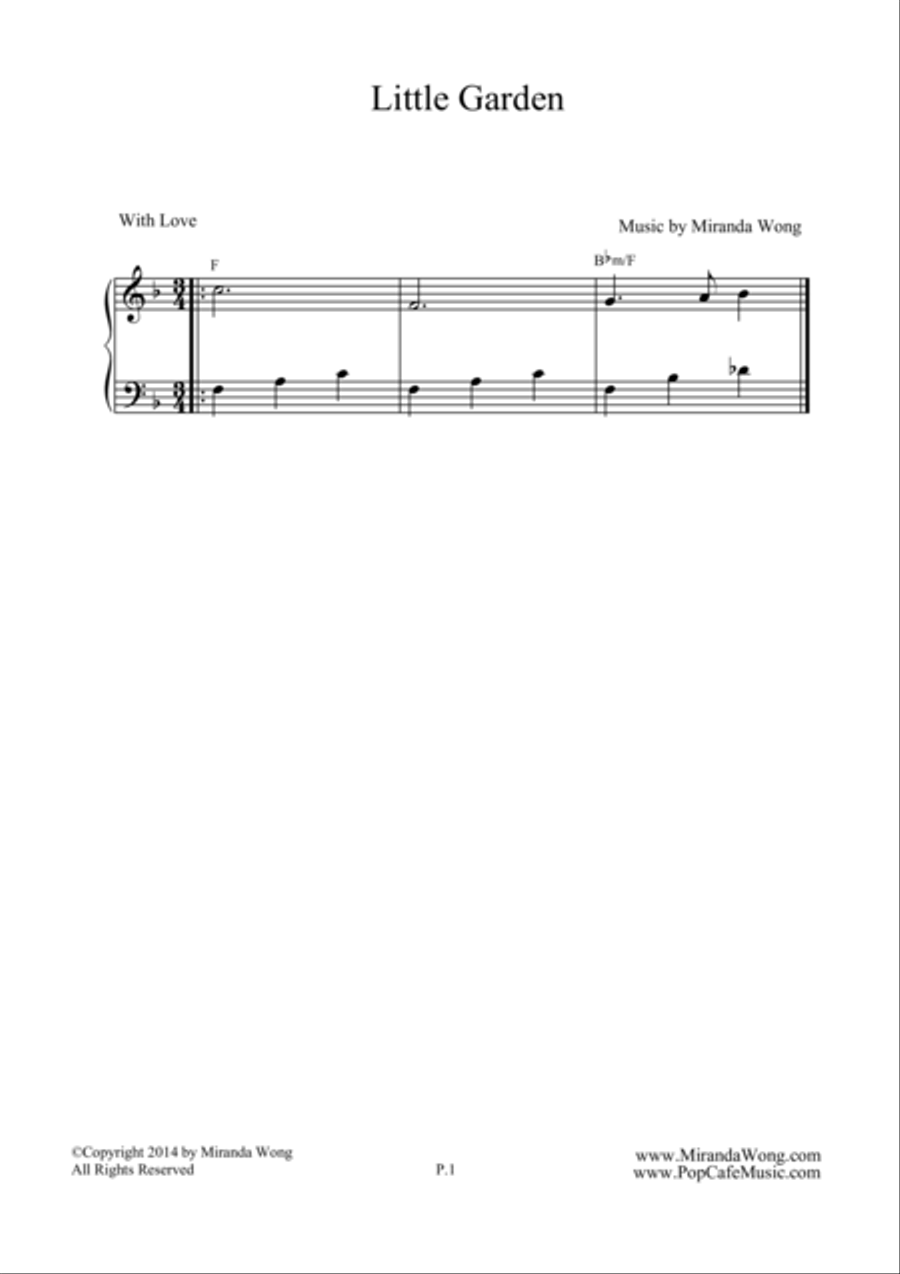Little Garden - Easy Piano Solo Easy Piano scores gallery preview page 1