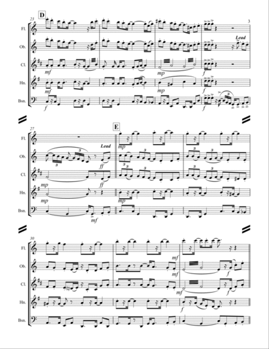 Tijuana Taxi Woodwind Quintet scores gallery preview page 4