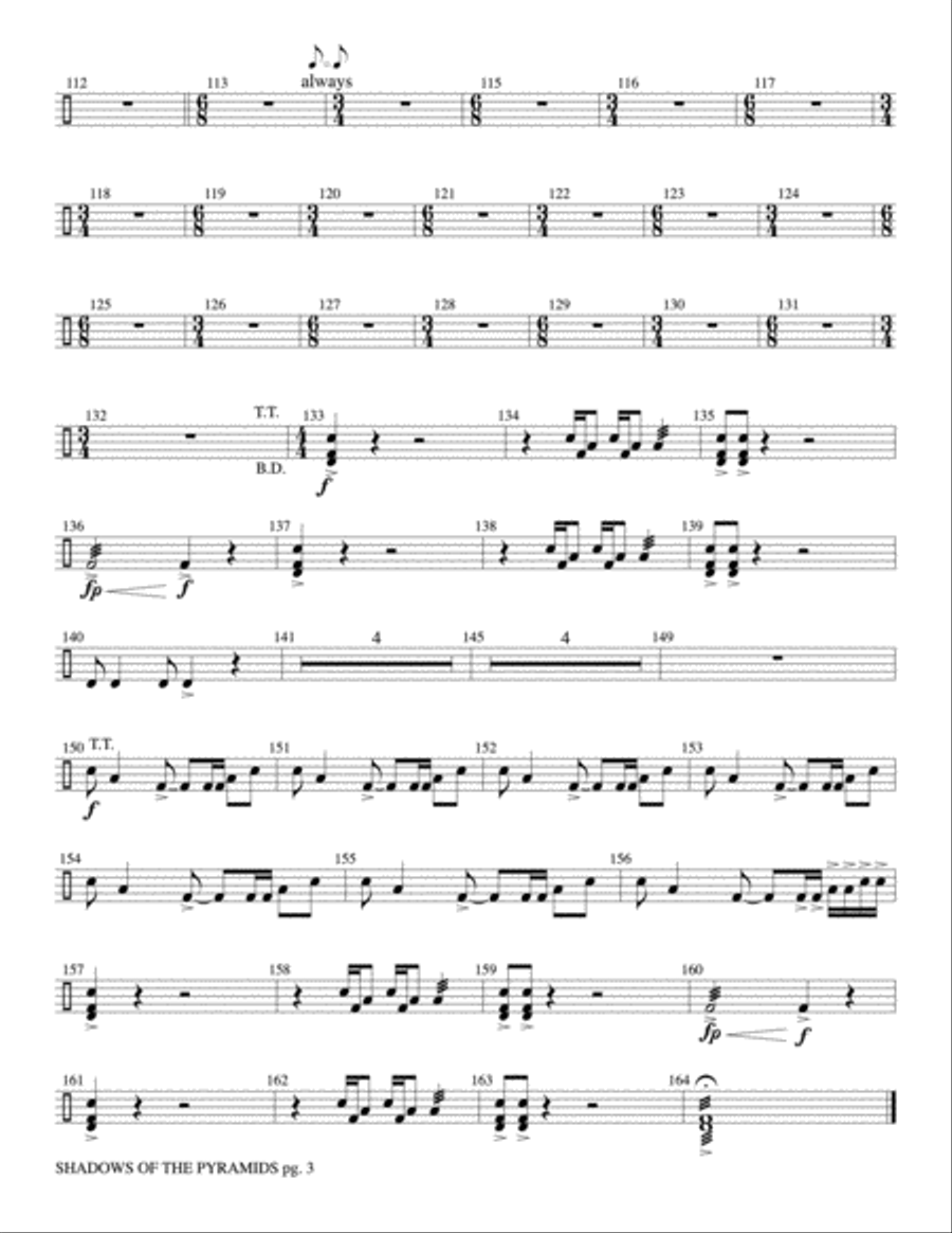 Shadows of the Pyramids: 2nd Percussion Concert Band scores gallery preview page 3