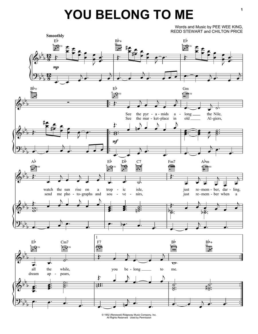 You Belong To Me Acoustic Guitar scores gallery preview page 1