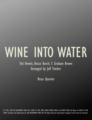 Wine Into Water
