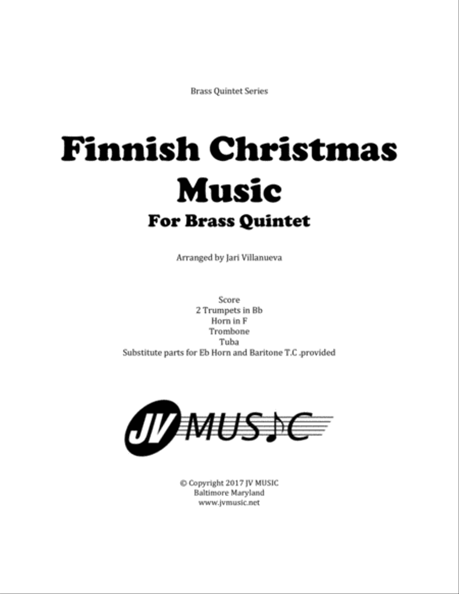 Finnish Christmas Music For Brass Quintet Brass Quintet scores gallery preview page 1