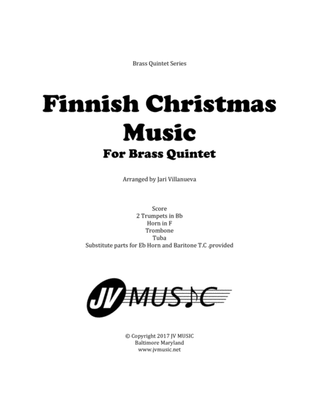Finnish Christmas Music For Brass Quintet image number null
