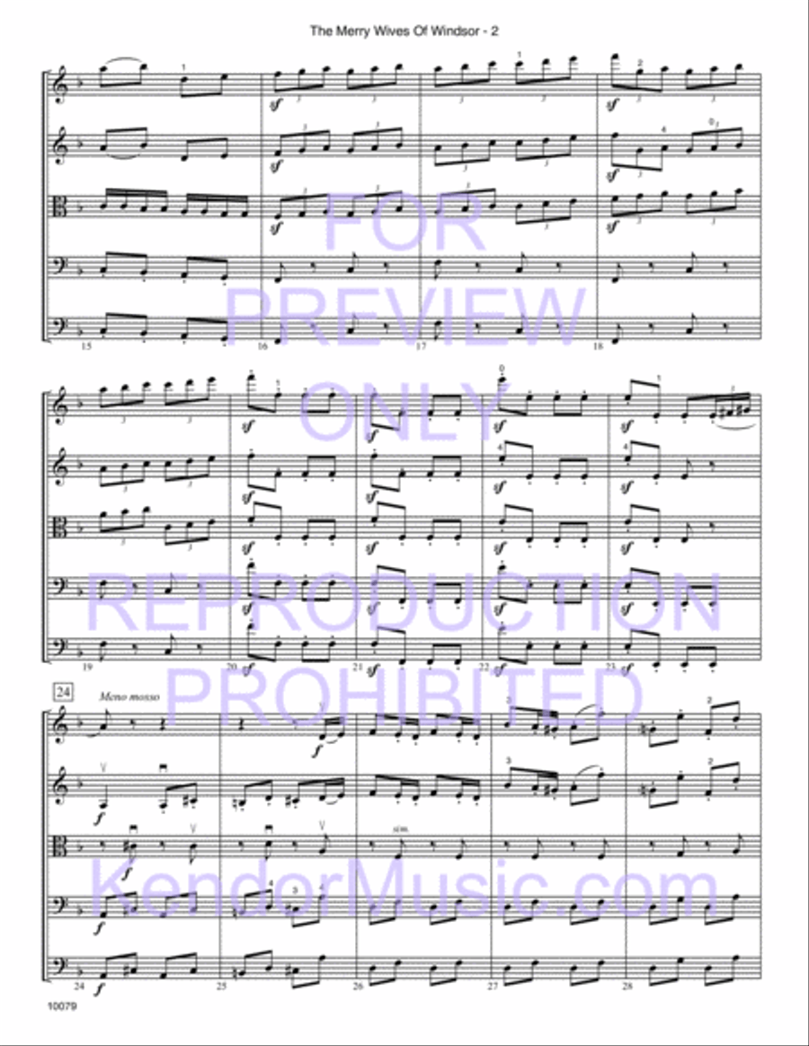 Merry Wives Of Windsor, The (Themes From The Overture) (Full Score) Orchestra scores gallery preview page 4