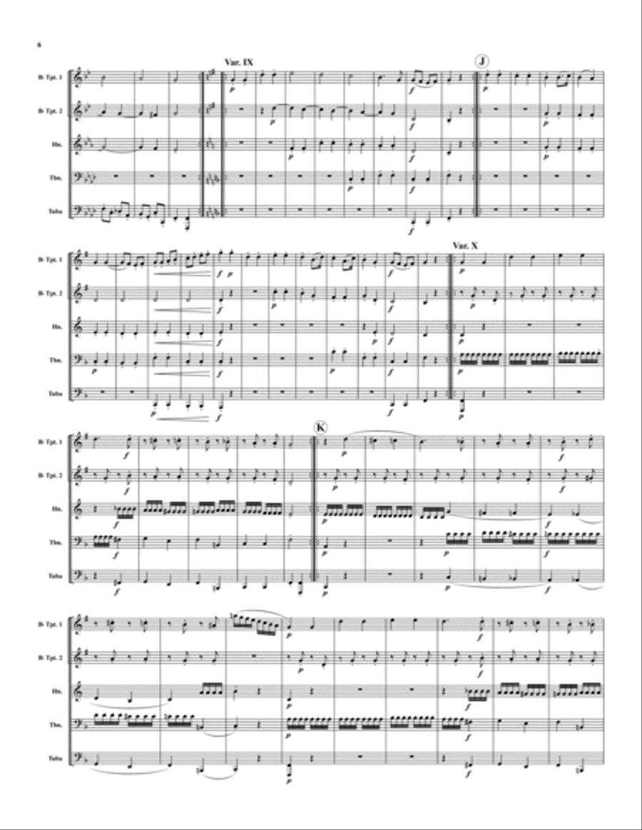 Twinkle, Twinkle Little Star Brass Quintet scores gallery preview page 6