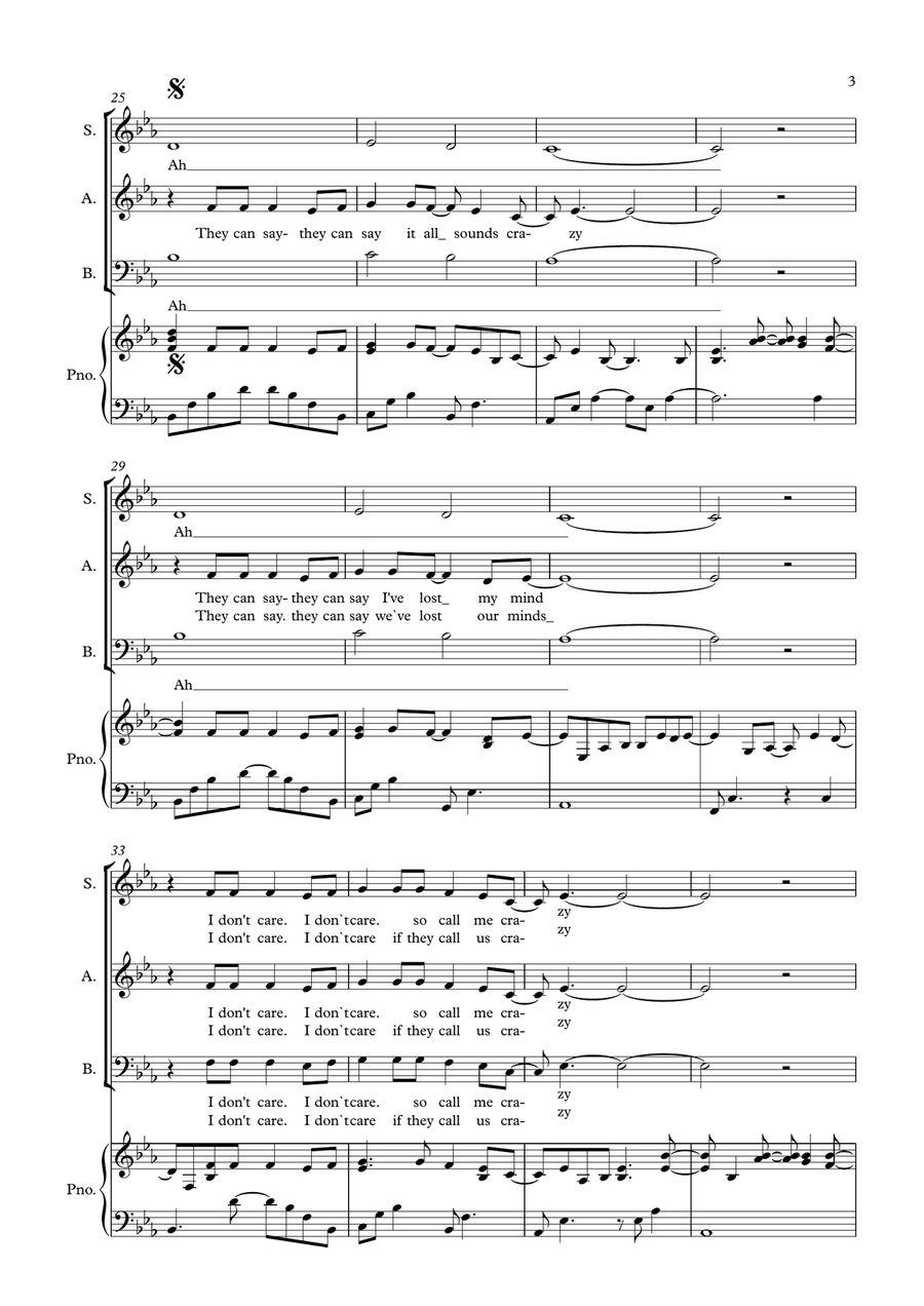 A Million Dreams A Million Dreams 3-Part scores gallery preview page 3