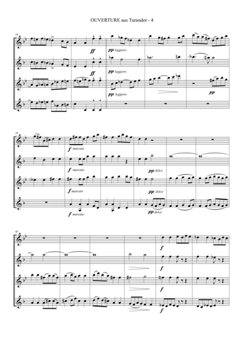 Overture from TURANDOT - for Saxophone quartet