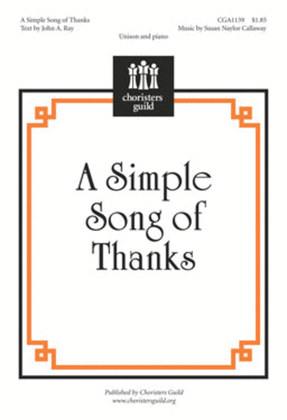 Book cover for A Simple Song of Thanks