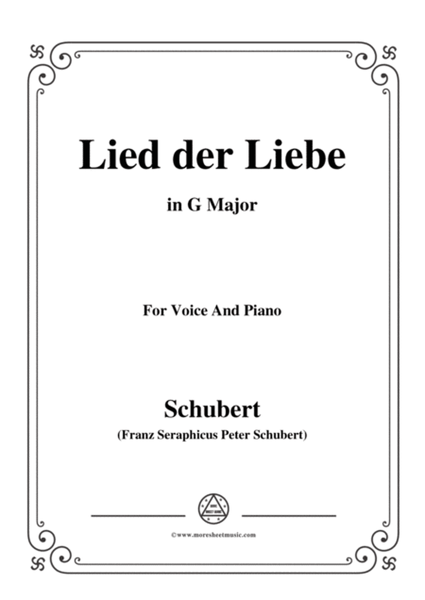 Schubert-Lied der Liebe,in G Major,for Voice and Piano image number null