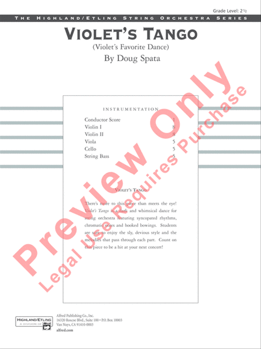Violet's Tango String Orchestra scores gallery preview page 2