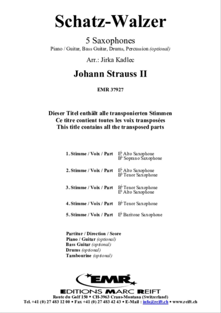 Schatz-Walzer Saxophone Quintet scores gallery preview page 2