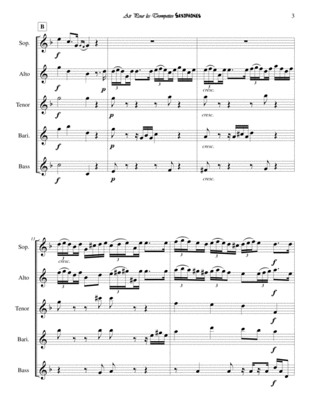 Air Pour les Trompettes (Saxophone Quintet or Quartet arrangement) image number null
