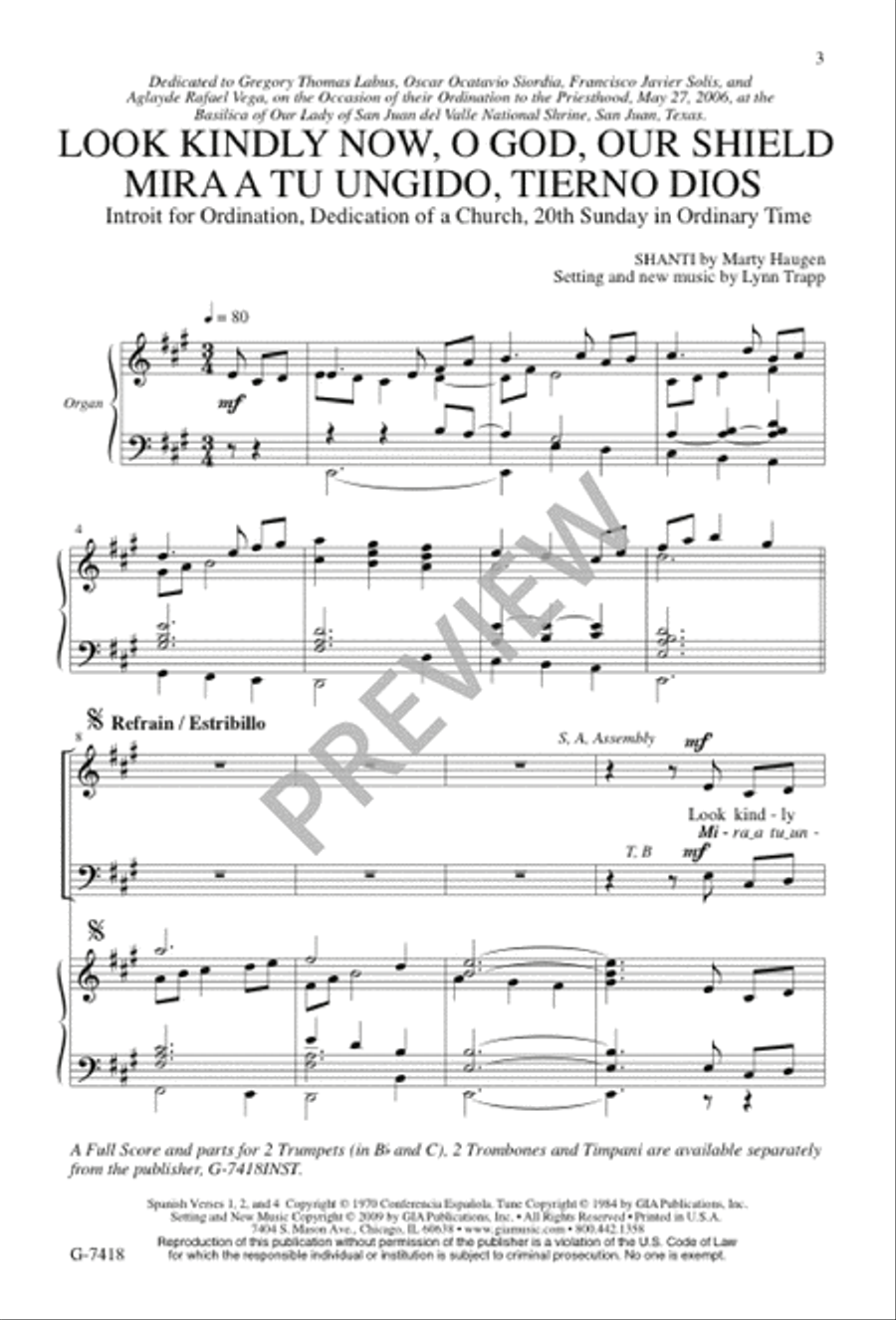 Look Kindly Now, O God, Our Shield / Mira a Tu Ungido, Tierno Dios 4-Part scores gallery preview page 3