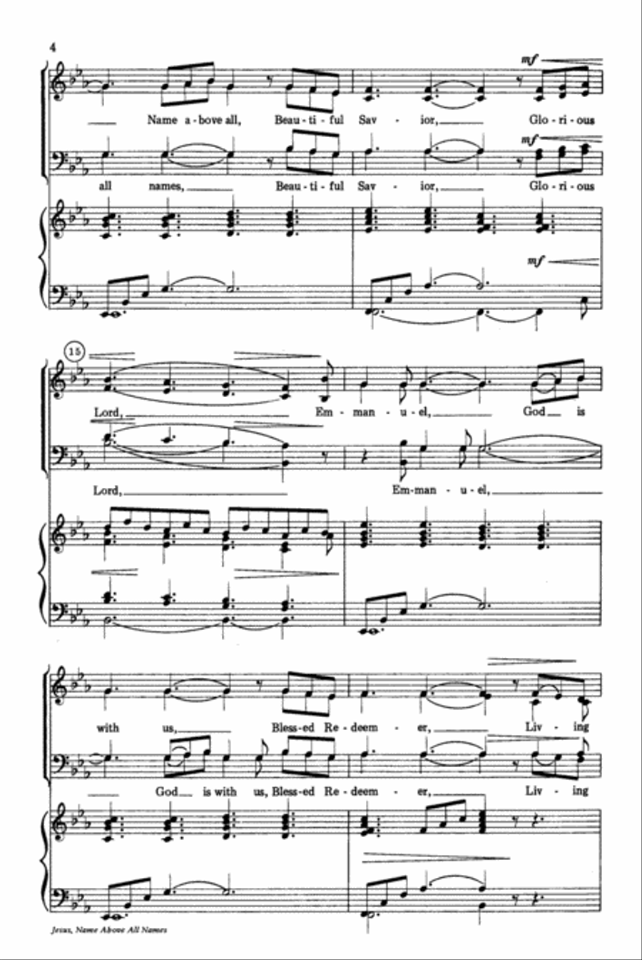 Jesus, Name Above All Names 4-Part scores gallery preview page 4