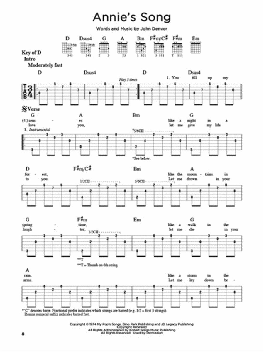 First 50 Songs You Should Fingerpick on Guitar Electric Guitar scores gallery preview page 4