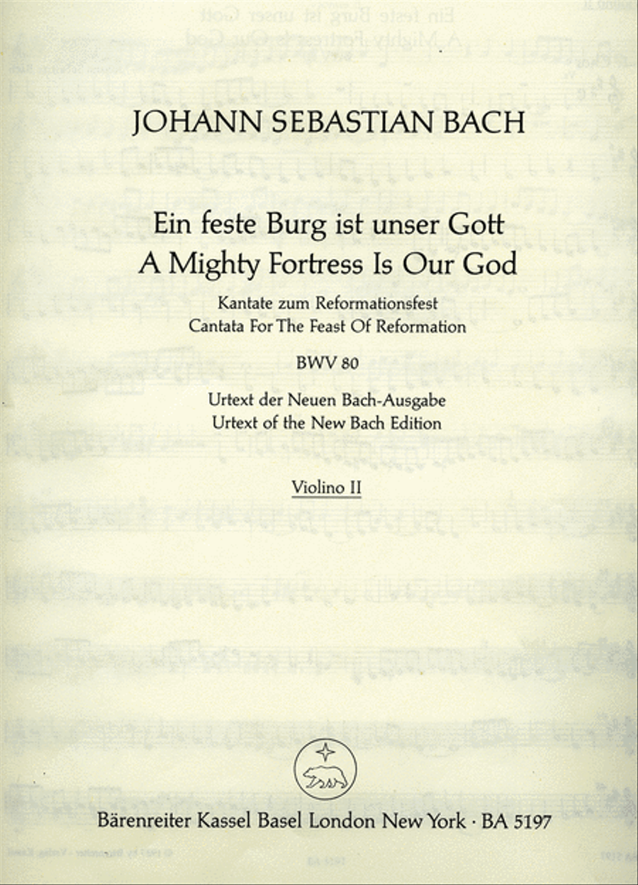 A Mighty Fortress is Our God, BWV 80 by Johann Sebastian Bach Violin - Sheet Music