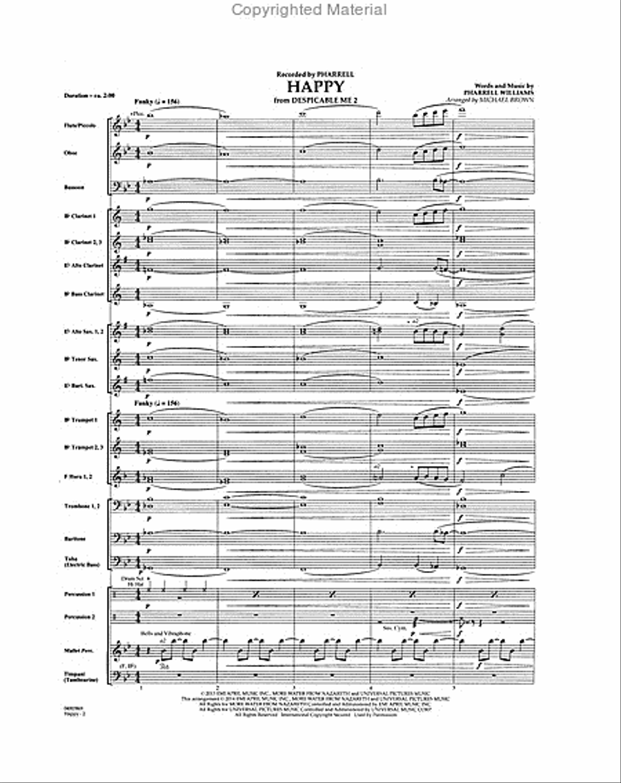 Happy (from Despicable Me 2) Concert Band scores gallery preview page 2