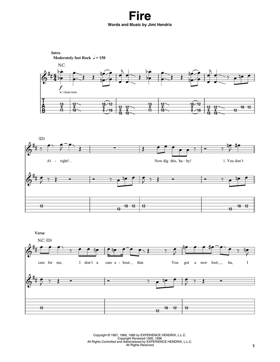 Fire Acoustic Guitar scores gallery preview page 1
